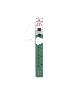 Buy 4-Way Dual USB Extension Cord Green and White 3 m 1153243029 in Saudi Arabia