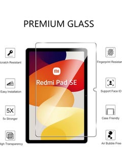 اشتري واقي شاشة زجاجي من الزجاج المقسى لجهاز Redmi Pad SE مقاس 11 بوصة متوافق مع هاتف Redmi Pad SE مقاس 11 بوصة شفاف في السعودية