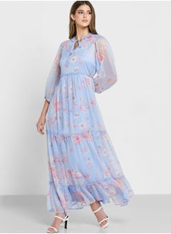 Buy Floral Keyhole Maxi Dress in UAE