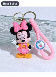 Buy Cartoon Disney character Minnie silicone keychain bag pendant decorative accessories in Saudi Arabia