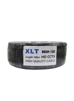 Buy RG59 Coaxial Cable With Power, 75 Ohms Impedance with 96 percentage Braiding, Ideal for CCTV Security Camera - 100M in UAE