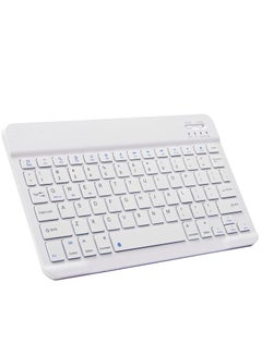 Buy Ultra-Slim Bluetooth Portable Mini Wireless Keyboard Rechargeable For Apple IPad IPhone Samsung Tablet Phone Smartphone IOS Android Windows 10 inch White in UAE