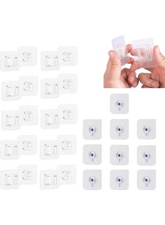 Buy Double-Sided Adhesive Hooks 10 Pair, Adhesive Hooks 10pcs, Adhesive Wall Hooks, Self-Adhesive Hooks, Wall-Sticking Hooks (20 Pack) in Egypt