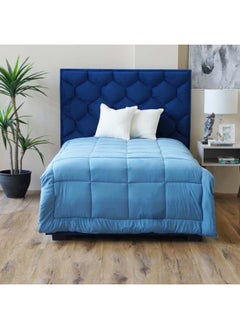 Buy Serenity Stone Washed Microfiber Duvet Single 150x230 Cm Blue in UAE