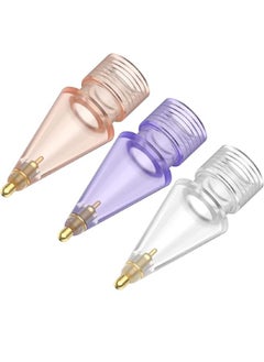 اشتري 3-Piece Apple Pencil Replacement Tips for Apple Pencil 2nd Gen and 1st Gen, Upgraded Longer Fine Point High Sensitive, No Wear Out Noiseless Precise Control Stylus Tip (Clear+Clear Purple+Clear Pink) في الامارات