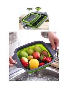 Buy Multipurpose Capacity Collapsible Vegetable Fruit pasta Storage Foldable Washing Drain Basket Plastic Strainer colander in UAE