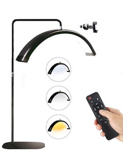 Buy Floor LED Video Light  Beauty Floor Moon Lamp 3000K-6000K Dimmable Makeup Artist Salon Floor Light with Phone Holder and Base Stand with remote control  Black Energy Saving and Durable in Saudi Arabia