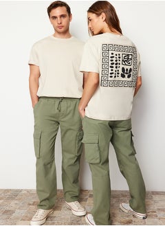 Buy Light Khaki Unisex Regular Fit Cargo Pocket Trousers TMNSS24PL00003 in Egypt