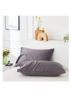 Buy Queen Size Bamboo Cooling Pillowcases, 2 Pcs Grey Cooling Pillowcase , 100% Organic Bamboo Pillowcases, Moisture Wicking Bamboo Pillowcases, with Envelope Closure, for Hot Sleepers in Saudi Arabia