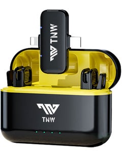 Buy TNW A11 Wireless Lavalier Microphone with Charging Case for iPhone & Android, 50M Transmission Range, 2-in-1 Plug-Play Mic for Video Recording, Vlogging, YouTube, Facebook Live, and Interviews (Black) in Saudi Arabia