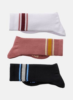 Buy Pack of 3 Essentials Crew Line Socks in Saudi Arabia