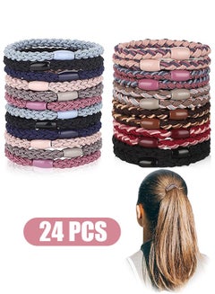 اشتري 24 Pcs Hair Elastics Hair Ties Kit Ponytail Holders Hair Bands for Girl Hair Accessories  (colorful) في السعودية