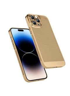 Buy Electroplating Heat Dissipation Phone Case for iPhone 14 Pro Max, New Heat Dissipation Plating Fine Hole Protector for iPhone Case, Crystal Lens Film Coating Phone Case in UAE