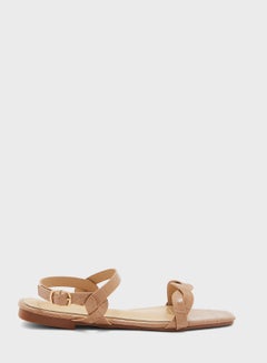Buy Braided Ankle Strap Flat Sandals in UAE