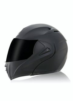 Buy Motorcycle Helmet Full Face Multipurpose Racing Helmet Unisex Matte Black Mirror in Saudi Arabia