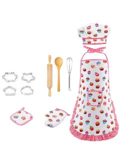 Buy Montessori Kids Cooking Baking Set,Kids Chef Outfit Set 20PCS Includes Chef Hat,Apron Mitt&Utensil for Little Girls Boys,Children Dress up Pretend Gift Chef Role Play Costume Set for Toddlert/Age 3-8 in Saudi Arabia