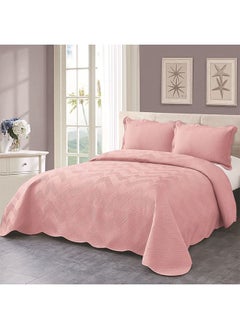 اشتري Bedding 3-Piece Set,Soft Material,Four Seasons Models Easy to Care,Double Plus Size,Suitable for Business Trips/Travel(Pink,Quilt 230*250cm*1, Pillowcase 50*70cm*2) في السعودية