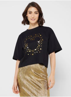 اشتري Mickey Foil Print Cropped T-Shirt في الامارات