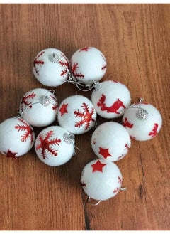 اشتري Christmas Tree Decoration Snow Balls 12 Pcs في مصر