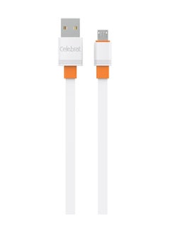 Buy Celebrat CB-33 Portable USB To Micro Fast Charge And Data Transmission Cable With Flat wire Design And Practical Fits Mobile Phone 3A /480mbps /1M - White in Egypt