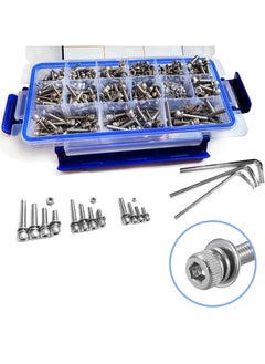 Buy Vixel 624 Pieces DIN 912 Hex Head Socket Cap Combined Screws Set, M3 to M5, Stainless Steel, with Hexagonal Wrenches and Tweezer in UAE