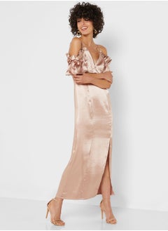 Buy Strappy Ruffle Detail Dress in Saudi Arabia