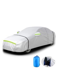 Buy Full Car Cover Fit 167-185 Inch Length Sedan Sun Protection Waterproof Dustproof  Scratch Resistant with Storage Bag in Saudi Arabia