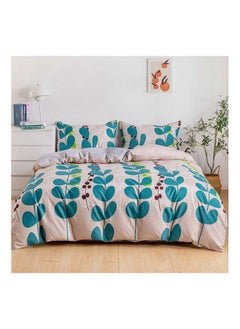 Buy 4-Piece Single Size Duvet Cover Set Microfibre Lochinvar 1 Duvet Cover 160x210 cm; 1 Fitted Sheet 120x200x25 cm; 2 Pillow Cover 48x74cm Multicolor in UAE