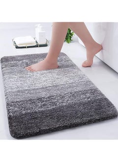 اشتري Luxury Bathroom Rug Mat, Soft and Absorbent Microfiber Bath Rugs, Non-Slip Shaggy Bath Carpet, Machine Wash Dry, Bath Mats for Bathroom Floor, Tub and Shower(Black, 50x80cm) في الامارات