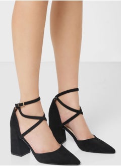 Buy Suede Block Heel Pump in UAE