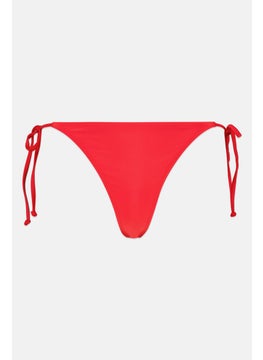 اشتري Women Plain Side Tie Bikini Bottom, Red في الامارات