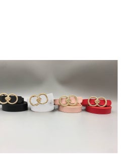 Buy 4pcs/set Women's Multi-color Round Buckle Thin Belt in Egypt