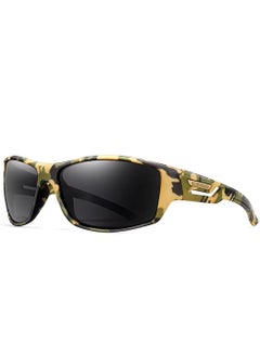 Buy Camouflage Yellow Military Style Sunglass for Men and Women, UV400 Polarized Outdoor Sunglasses for Cycling, Fishing, Hunting, Running, Offroad Driving in Saudi Arabia