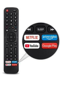 Buy Replacement Remote Control For Hisense-Smart-TV-Remote, with Netflix, Prime Video, YouTube, Google Play Buttons Black in UAE