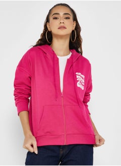 Buy Graphic Zip Thru Hoodie in UAE