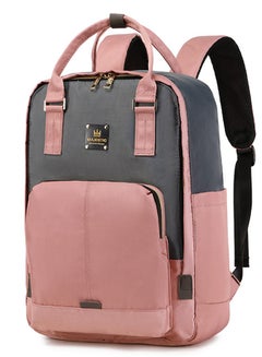 Buy 140 Mummy Maternity Diaper Elegant Waterproof Multifunctional large capacity backpack bag - Pink/Grey in Egypt