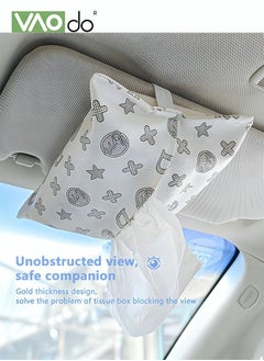 Buy Car Tissue Holder Leather Material Car Seat Back Sun Visor Cartoon Pattern Tissue Box in UAE