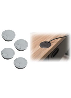 اشتري Set Of 4 Cable Cover For Table 80Mm D Grey Desk Cord Grommets Wire Cable Hole Cover For Office Pc Desk Cable Cord Cover Black في الامارات