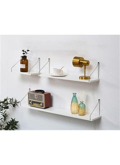 اشتري White Floating Shelf,Bedroom Living Room Decorations,Bathroom/Kitchen/Bookcase/Office Decoration with Solid Wood Wall Shelf(30+40+50cm) في السعودية