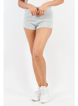 اشتري Women Textured Basic Shorts, Grey في الامارات