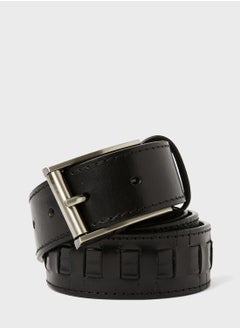 Buy T Woven Leather Belt in Saudi Arabia