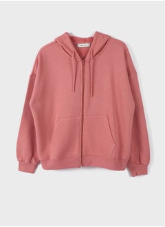 Buy Women's Hoodie Long Sleeve Plain Zippered Sweatshirt in Egypt