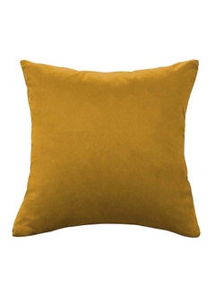 اشتري Square Soft Velvet Decorative Cushion with Solid Design and Attractive Colors 45x45 cm - Gold في السعودية