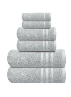 Buy Premium Grey Bath Towel Set - 100% Turkish Cotton 2 Bath Towels, 2 Hand Towels, 2 Washcloths - Soft, Absorbent, Durable – Quick Dry - Perfect for Daily Use by Infinitee Xclusives in UAE