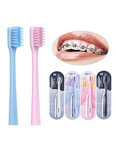 Buy 4 Pcs V Shaped Orthodontic Toothbrush Soft Bristle with One Inter Dental Brush Interdental Brush Soft Bristle Braces Brushes for Cleaning Portable Toothbrushes for Braces in UAE