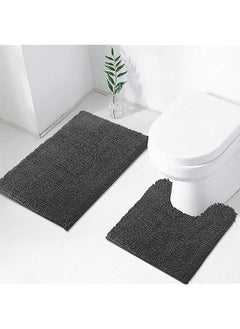 Buy 2Pcs Bath Mat Non Slip Bathroom Mat Waterproof Bath Rugs Bathroom Absorbent Microfiber Soft Foot Bath two-piece 50 * 80 in Saudi Arabia