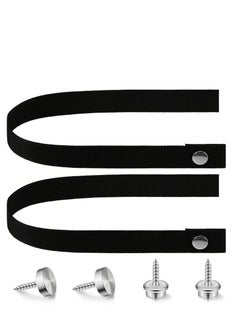 Buy RV Door Straps, 2 Pcs 18 Inches Camper Sliding Straps, with Button Snap Long Security Strap, Pocket Tieback for Accessories (Black) in UAE