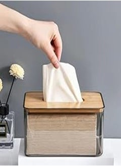 Buy Tissue Box Holder, Paper Towel Holder, Clear Face Towel Box, Bathroom, Kitchen, Rectangular Paper Drying Container for Household Tissue Box Holder in Egypt