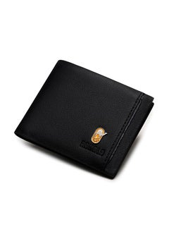 Buy RA105 Genuine Leather Multiple Card Slots Casual Bifold Wallet - Black in Egypt