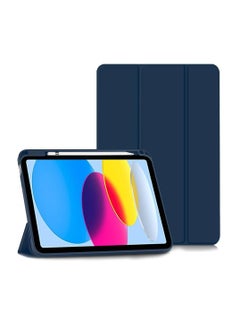 Buy iPad 10th Generation Case 10.9 Inch 2022 Slim Tri-fold Stand Soft Back with Pencil Holder for iPad 10th Gen Support Touch ID Auto Sleep/Wake and Honeycomb Grid Cushion Design in UAE